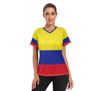Camisetas deportivas de manga corta para mujer, para correr, talla S, Bandera nacional de Colombia, XL