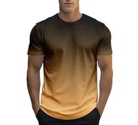 Camisetas Deportivas Hombre De Verano De Gran Tamaño para Hombre De Manga Corta con Cuello Redondo Y Estampado Urbano S Básicas S Casuales Holgadas para Hombre S (Gold XXS)