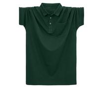 Camisetas deportivas para hombre, informales, holgadas, de bolsillo, cuello bajo, manga corta, camiseta para hombre, verde, 6XL