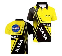 Camisetas Deportivas Para Hombre N.A.S.A， Golf Po.los Hombre， camisa Po.lo de manga corta Camisetas Outdoor(Huangse,M)