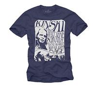 Camisetas Divertidas Baratas Hombre con Frase Aleman Azul XL