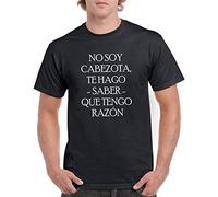 Camisetas divertidas Child cabezota, te Hago Saber Que Tengo razon - para Hombre Camisetas Talla Large Color Negro