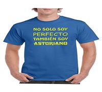 Camisetas divertidas Child Solo, Tambien Soy asturiano - para Hombre Camisetas Talla Medium Color Azul