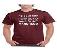 Camisetas divertidas Child Solo, Tambien Soy manchego - para Hombre Camisetas Talla XL Color Granate