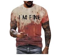 Camisetas divertidas de Halloween con texto en inglés "I'm Fine It's Not My Blood Scary", regalo 5X grande de película de Halloween, disfraz de payaso, ropa de sangre, camiseta con estampado