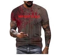 Camisetas divertidas de Halloween con texto en inglés "I'm Fine It's Not My Blood Scary", regalo 5X grande de película de Halloween, disfraz de payaso, ropa de sangre, camiseta con estampado