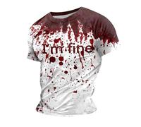 Camisetas divertidas de Halloween con texto en inglés "I'm Fine It's Not My Blood Scary", regalo 5X grande de película de Halloween, disfraz de payaso, ropa de sangre, camiseta con estampado