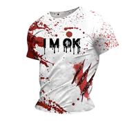 Camisetas divertidas de regalo de Halloween con texto en inglés "I'm Fine It's Not My Blood Scary" 5X Large Scary Clown Accessories Im Fine Bloody Shirt Camiseta de Halloween para hombres y mujeres