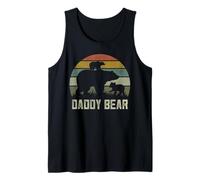 Camisetas Divertidas para el día del Padre, Padre Dos Cachorros niños papá Oso Camiseta sin Mangas