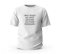 Camisetas divertidas para hombre con texto en inglés "I Love It When My Wife Let's Me Go Four Wheeling", divertidas camisetas para mujer, Color, M