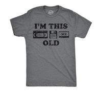 Camisetas divertidas para hombre con texto en inglés "I'm This Old - Oldometer 40, 50 o 60 y más, camisetas de cumpleaños sarcásticas para hombre, Gris jaspeado oscuro - Im This Old, Large