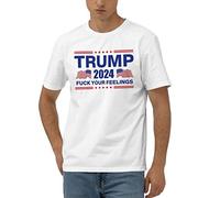Camisetas divertidas para hombres Trump 2024 fu-ck Your Feelings T Shirt Mens Funny Shirts (Color: Color: Talla: L)