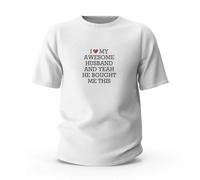 Camisetas divertidas para mujer con texto en inglés "I Love My Awesome Husband & Yeah He Bought Me This", camisetas para hombre, camisetas novedosas para hombre, Color, XL