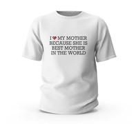 Camisetas divertidas para mujer con texto en inglés "I Love My Mother Because She is Best Mother in The World", camisetas para hombre, camisetas novedosas para hombre, Color, M