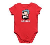 Camisetas EGB Body Bebé Brutus - Popeye Ochenteras 80´s Retro Comic Tallas Especiales (Rojo, 12 Meses)