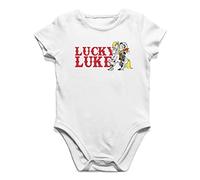 Camisetas EGB Body Bebé Lucky Luke Ochenteras 80´s Retro Comic Tallas Especiales (Blanco, 3 Meses)