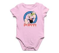 Camisetas EGB Body Bebé Popeye-2 Ochenteras 80´s Retro Comic Tallas Especiales (Rosa, 9 Meses)