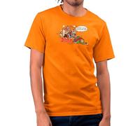 Camisetas EGB Camiseta Adulto/Niño Aldea Gala - Asterix - Ochenteras 80´s Retro Comic Tallas Especiales (Naranja, 9-11 años)