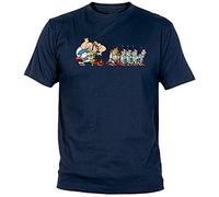 Camisetas EGB Camiseta Adulto/Niño Asterix El Galo ochenteras 80´s Retro Comic (Marino, XS)