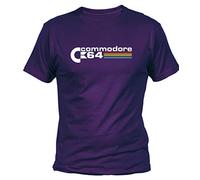 Camisetas EGB Camiseta Adulto/niño Commodore 64 ochenteras 80´s Retro (Morado, XL)