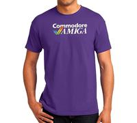 Camisetas EGB Camiseta Adulto/Niño Commodore Amiga Ochenteras 80´s Retro Comic Tallas Especiales (Morado, XL)