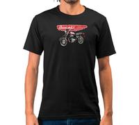 Camisetas EGB Camiseta Adulto/Niño Ducati Ochenteras 80´s Retro Comic Tallas Especiales (Negro, S)