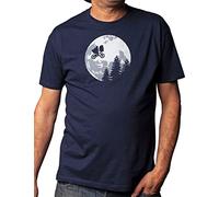 Camisetas EGB Camiseta Adulto/Niño E.T. Extraterrestre y Elliot Ochenteras 80´s Retro Comic Tallas Especiales (Marino, XL)