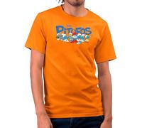 Camisetas EGB Camiseta Adulto/Niño Los Pitufos Ochenteras 80´s Retro Comic Tallas Especiales (Naranja, M)