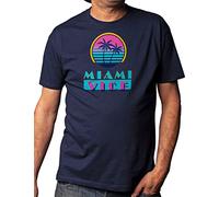 Camisetas EGB Camiseta Adulto/Niño Miami Vice Corrupción En Miami Ochenteras 80´s Retro Comic Tallas Especiales (Marino, M)