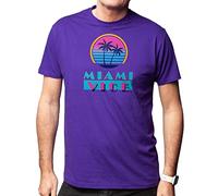 Camisetas EGB Camiseta Adulto/Niño Miami Vice Corrupción En Miami Ochenteras 80´s Retro Comic Tallas Especiales (Morado, S)