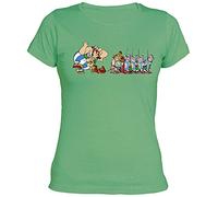 Camisetas EGB Camiseta Chica Asterix y Obelix ochenteras 80´s Retro Comic (Verde, M)