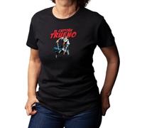 Camisetas EGB Camiseta Chica Capitán Trueno - Ochenteras 80´s Retro Comic Tallas Especiales (Negro, L)