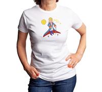 Camisetas EGB Camiseta Chica El Principito - Ochenteras 80´s Retro Comic Tallas Especiales (Blanco, S)