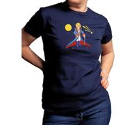 Camisetas EGB Camiseta Chica El Principito - Ochenteras 80´s Retro Comic Tallas Especiales (Marino, XXL)