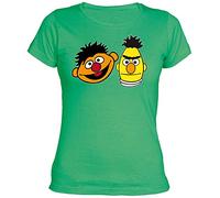 Camisetas EGB Camiseta Chica Epi y Blas ochenteras 80´s Retro (Verde, XL)