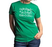 Camisetas EGB Camiseta Chica Escuela Pública De Tod@s para Tod@s Ochenteras 80´s Retro Comic Tallas Especiales (Verde, XXL)