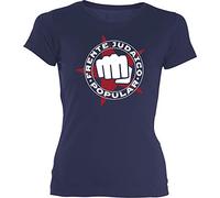 Camisetas EGB Camiseta Chica Frente Judaico Popular ochenteras 80´s Retro (Marino, L)