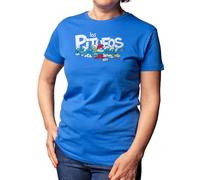 Camisetas EGB Camiseta Chica Los Pitufos Ochenteras 80´s Retro Comic Tallas Especiales (Azul, M)