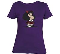 Camisetas EGB Camiseta Chica Mafalda ochenteras 80´s Retro (Morado, XXL)