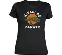Camisetas EGB Camiseta Chica Miyagi Do Dojo Karate Kid ochenteras 80´s Retro (Negro, XL)