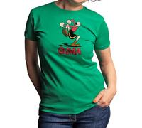 Camisetas EGB Camiseta Chica Olivia - Popeye Ochenteras 80´s Retro Comic Tallas Especiales (Verde, L)