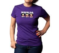 Camisetas EGB Camiseta Chica Quino - Mafalda - Ochenteras 80´s Retro Comic Tallas Especiales (Morado, XXL)