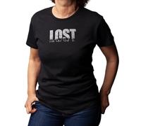 Camisetas EGB Camiseta Chica Serie Perdidos - Lost - Ochenteras 80´s Retro Comic Tallas Especiales (Negro, M)