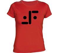 Camisetas EGB Camiseta Chica V Los Visitantes ochenteras 80´s Retro (L, Rojo)