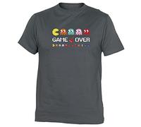 Camisetas EGB Camiseta Come Cocos Pacman ochenteras 80´s Retro (Gris, XXL)