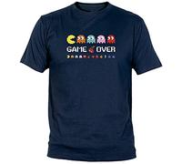 Camisetas EGB Camiseta Come Cocos Pacman ochenteras 80´s Retro (Marino, L)