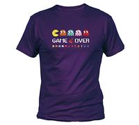Camisetas EGB Camiseta Come Cocos Pacman ochenteras 80´s Retro (Morado, M)