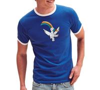 Camisetas EGB Camiseta Cuello Blanco Curro - Expo 92 - Ochenteras 80´s Retro Comic Tallas Especiales (Azul, XL)