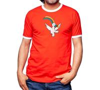 Camisetas EGB Camiseta Cuello Blanco Curro - Expo 92 - Ochenteras 80´s Retro Comic Tallas Especiales (Rojo, L)