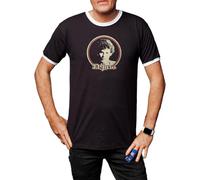 Camisetas EGB Camiseta Cuello Blanco El Jaro - Cine Quinqui - Ochenteras 80´s Retro Comic Tallas Especiales (Negro, XL)